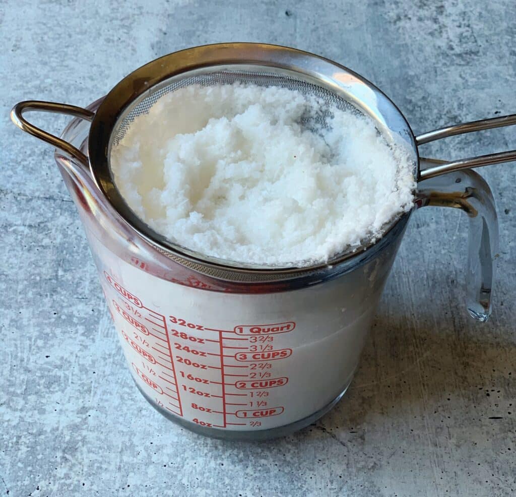 strained coconut milk for chicken cook-up rice
