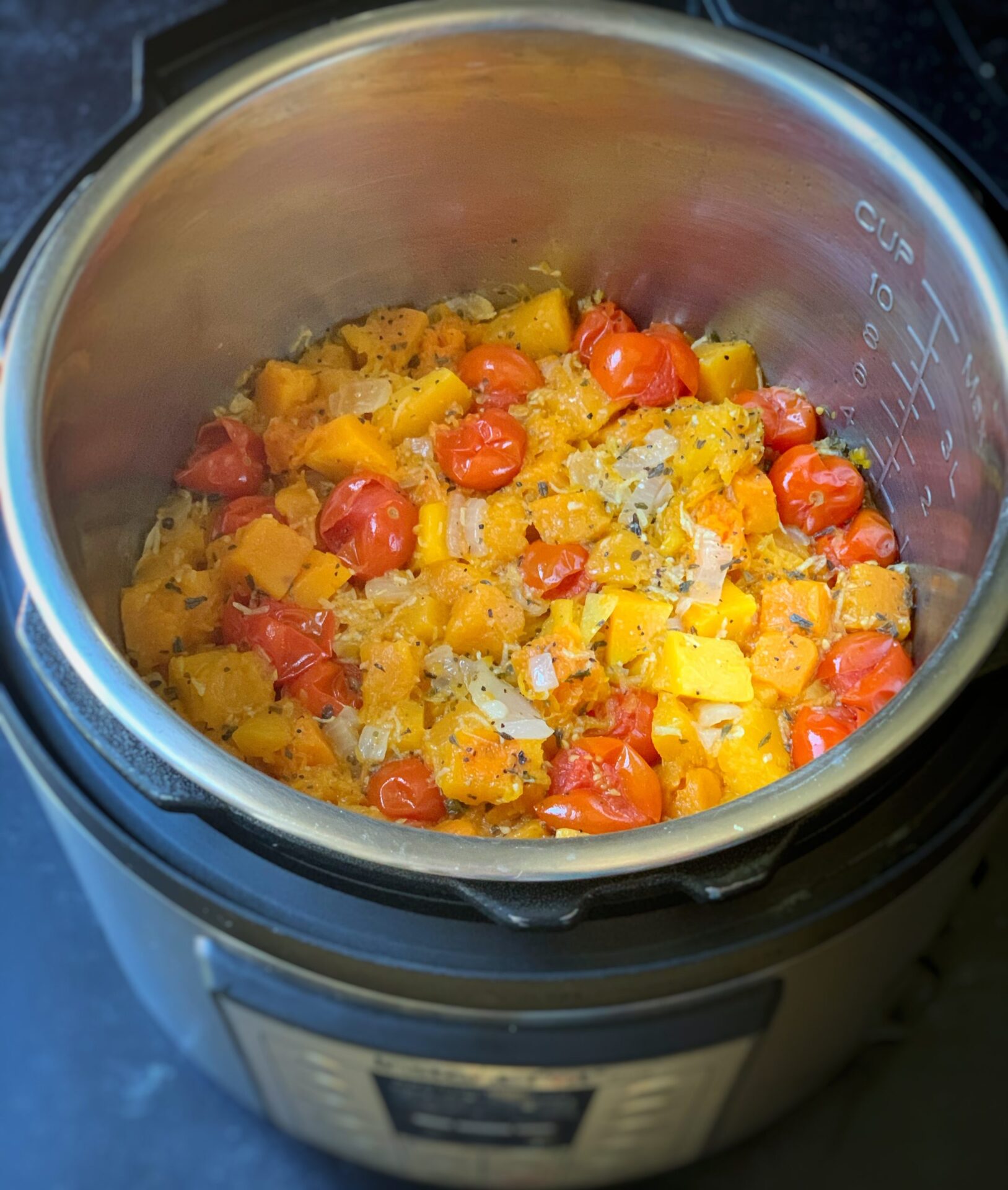 Guyanese pumpkin with tomatoes in the instant pot