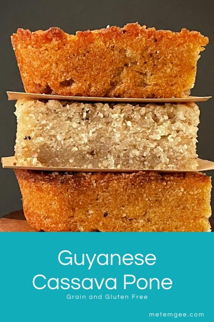 close up view of stacked cassava pone