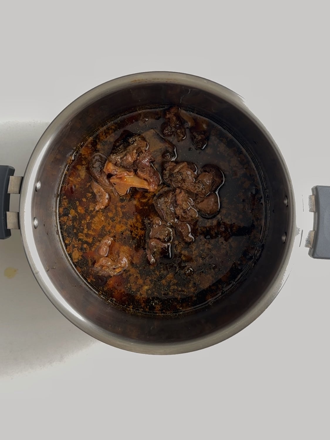 Oxtail after pressure cooking in an instant pot insert