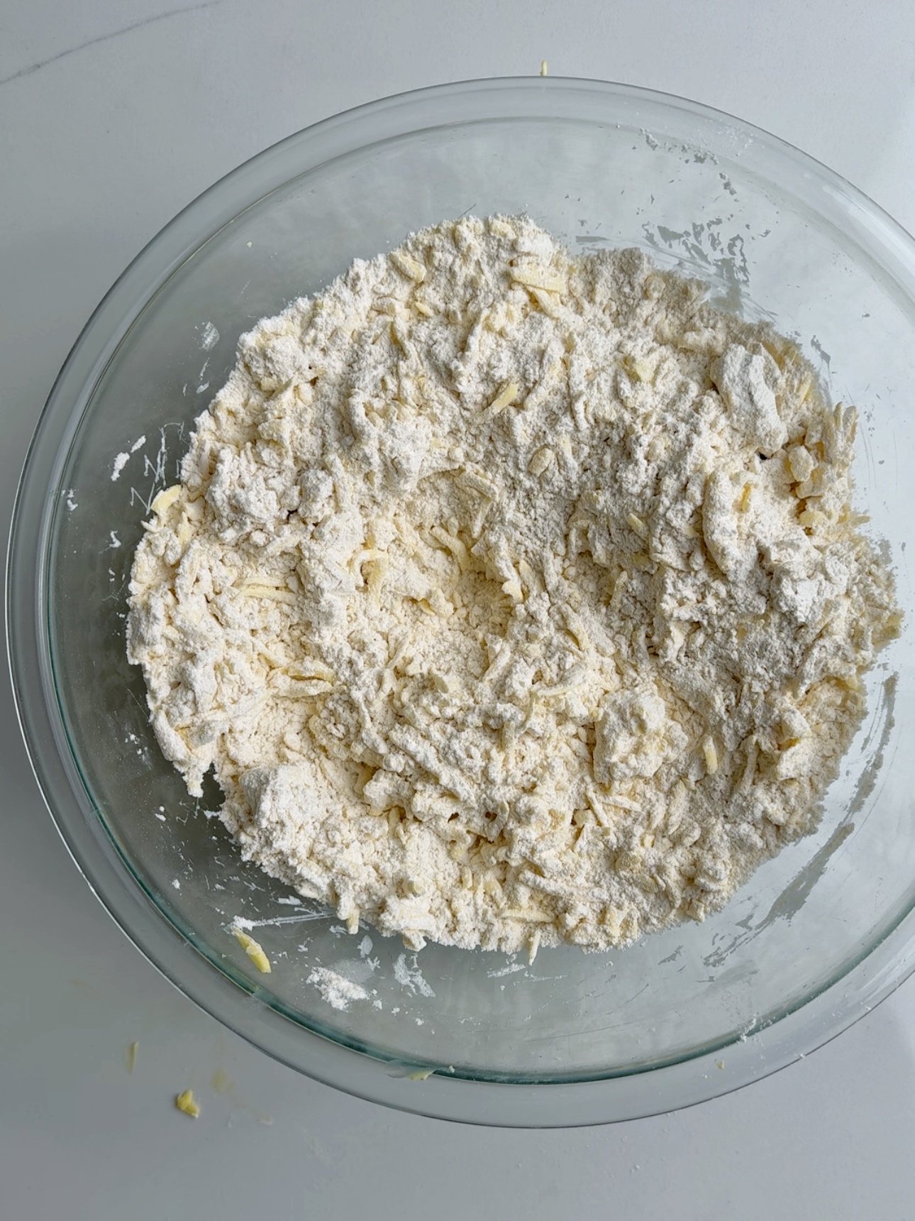 Butter cut into flour to make Guyanese pastry dough