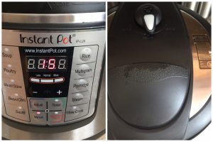 side by side visual showing how to seal the instant pot