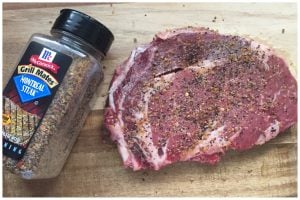 seasoned ribeye steak