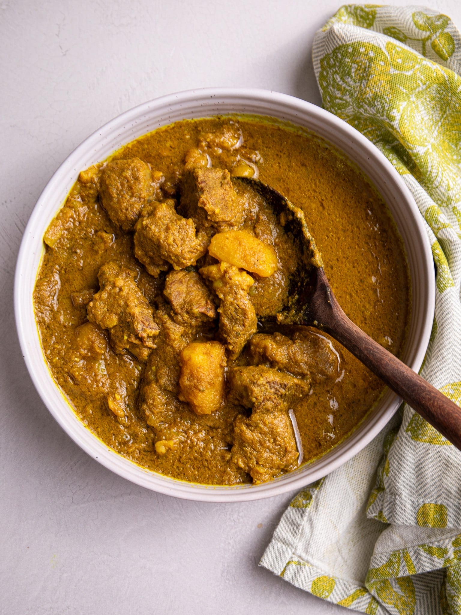 Instant Pot beef curry with potatoes in rich Guyanese-style curry sauce