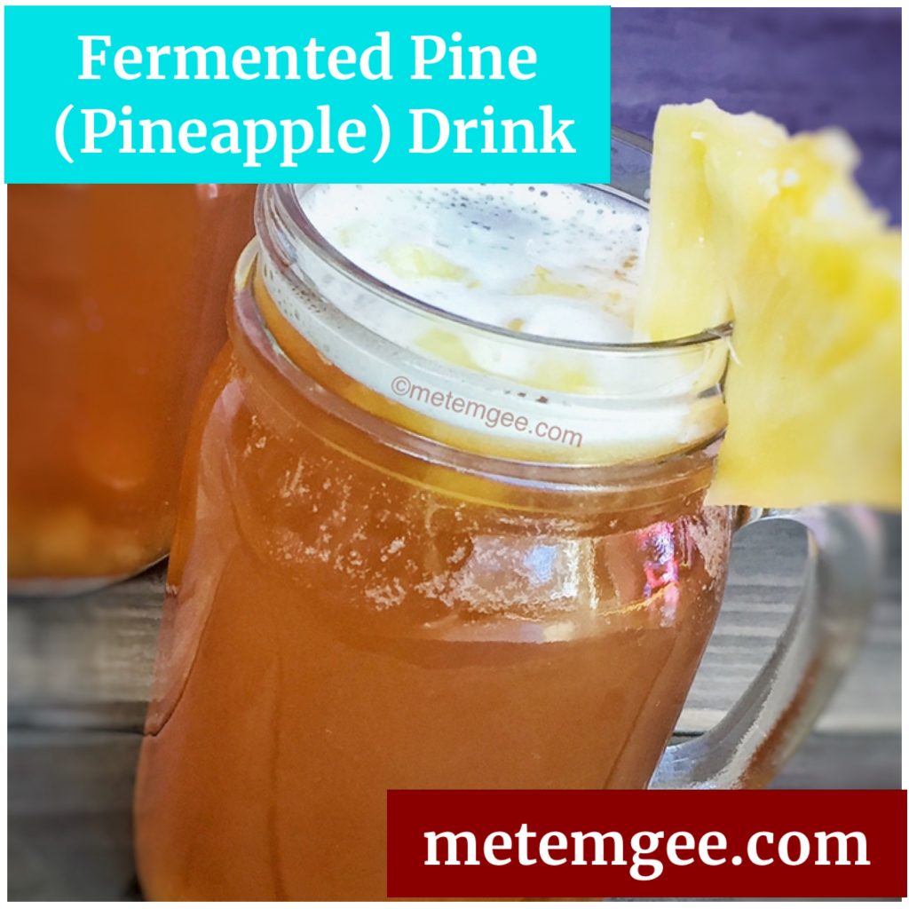 a mug full of pineapple drink