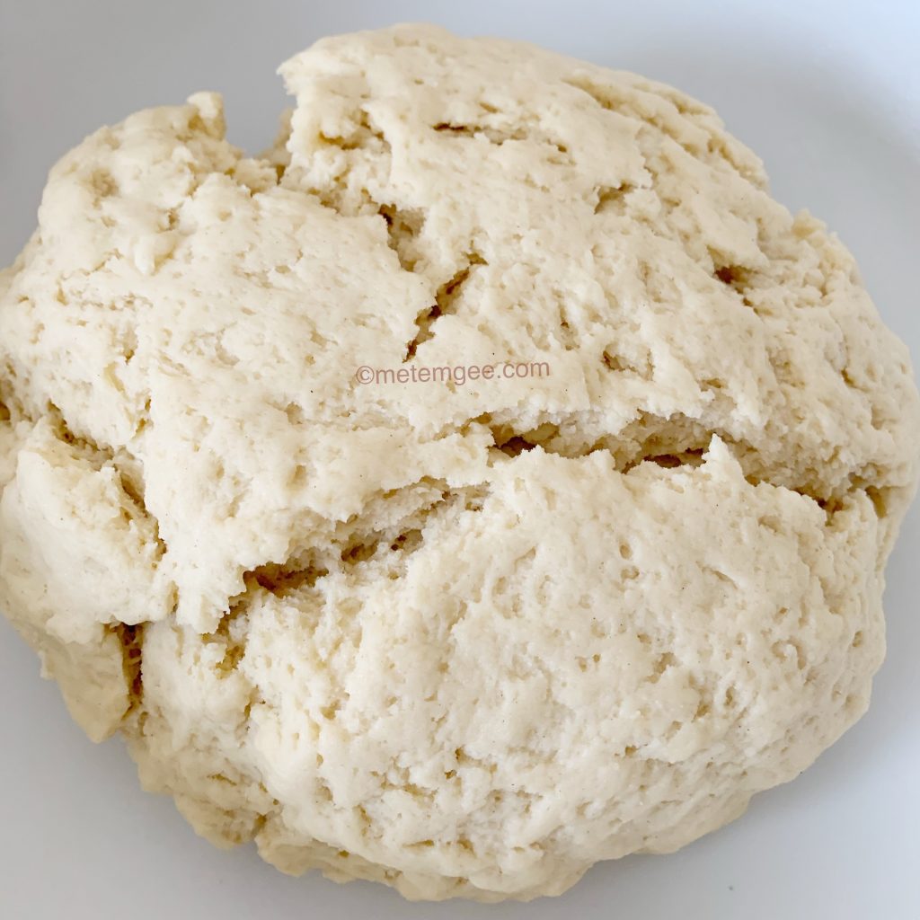 close up view of cracked dough for gluten free plait bread