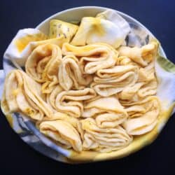 bowl full of Guyanese dhal puri