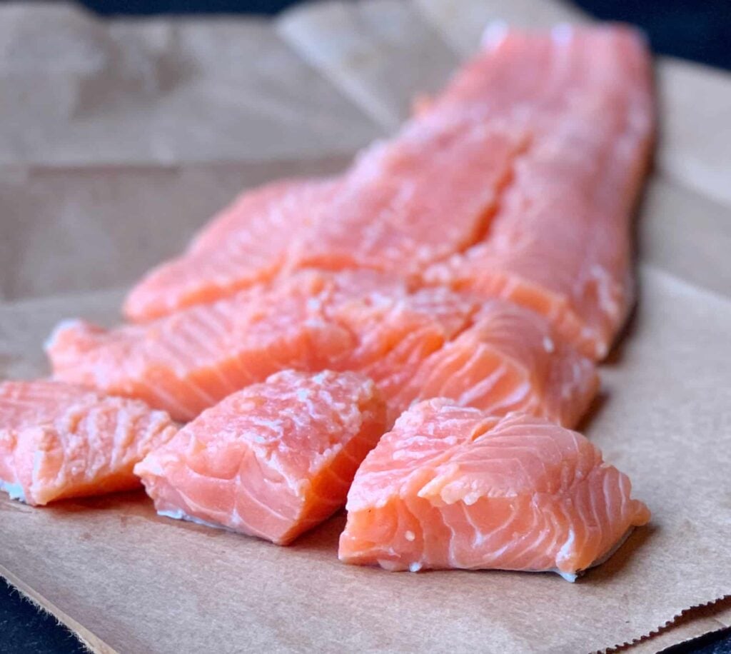 chopped salmon fillet