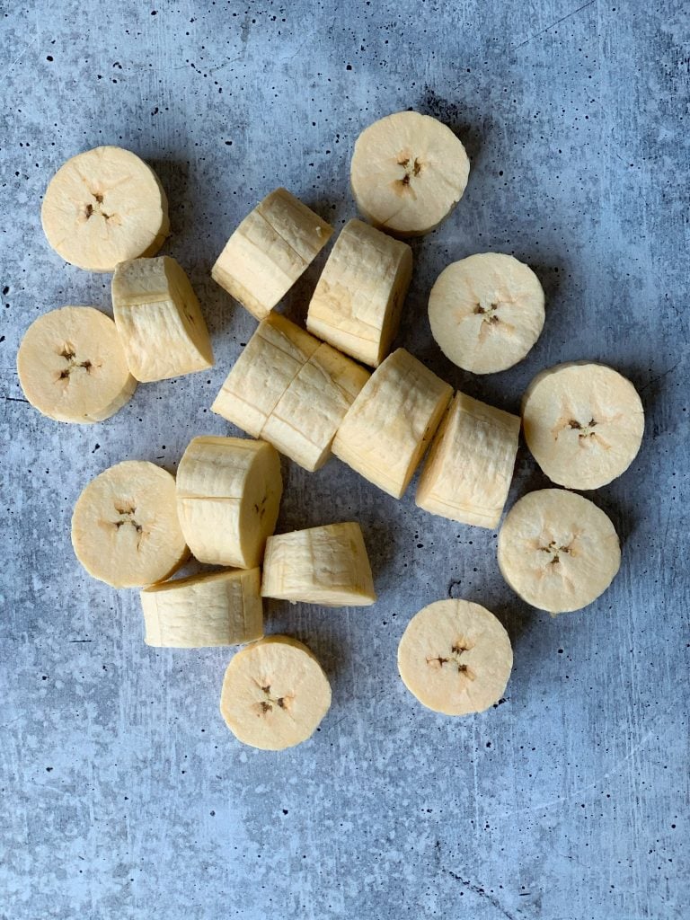 sliced plantains for tostones recipe