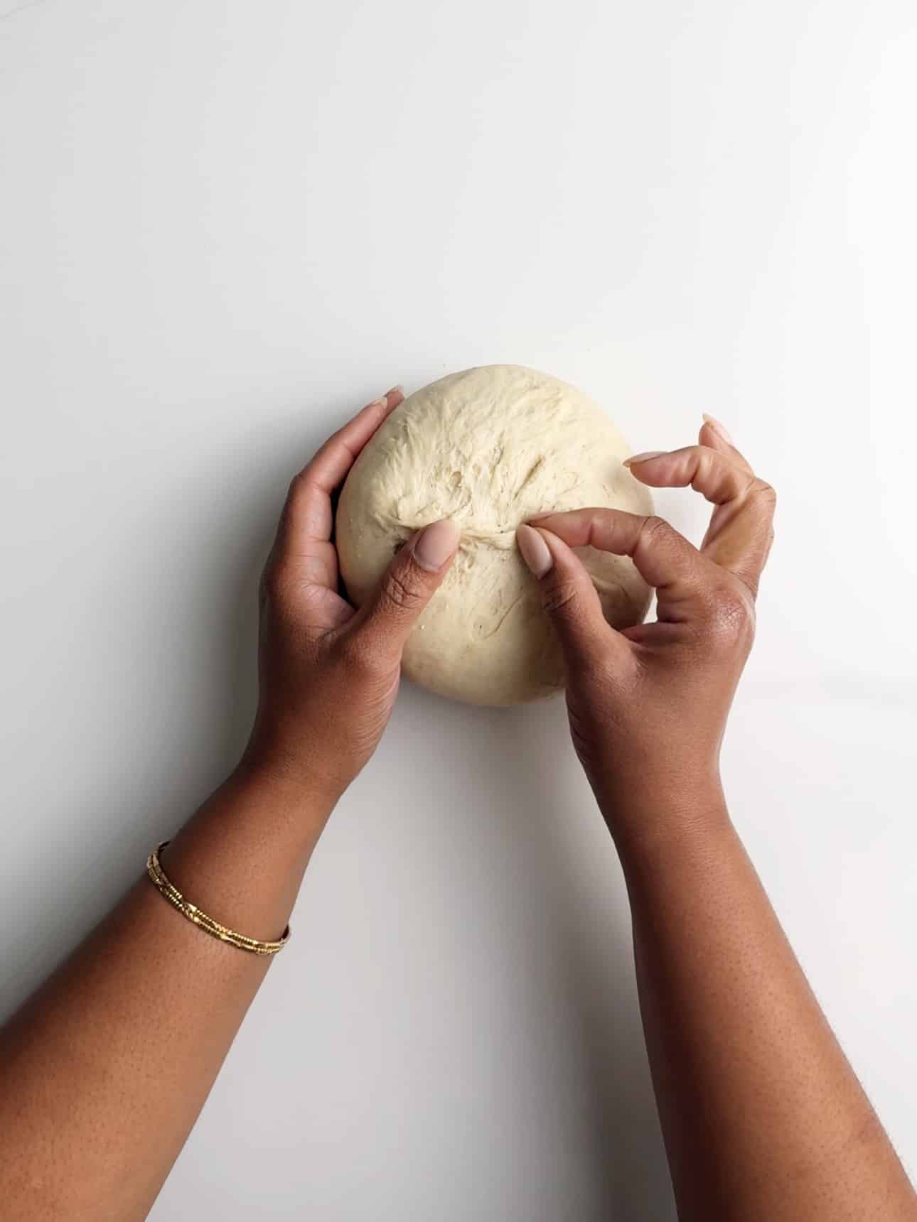 Pinching dough to seal up the bottom, when making pot bake