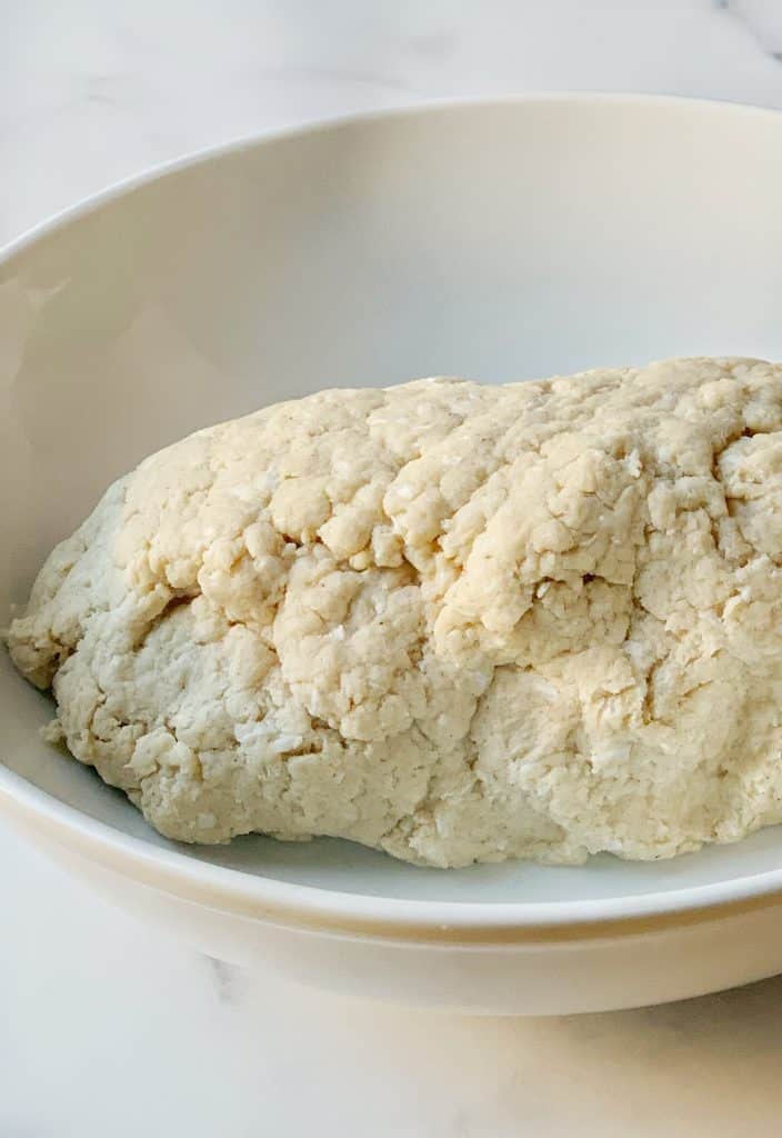 dough resting in a mixing bowl