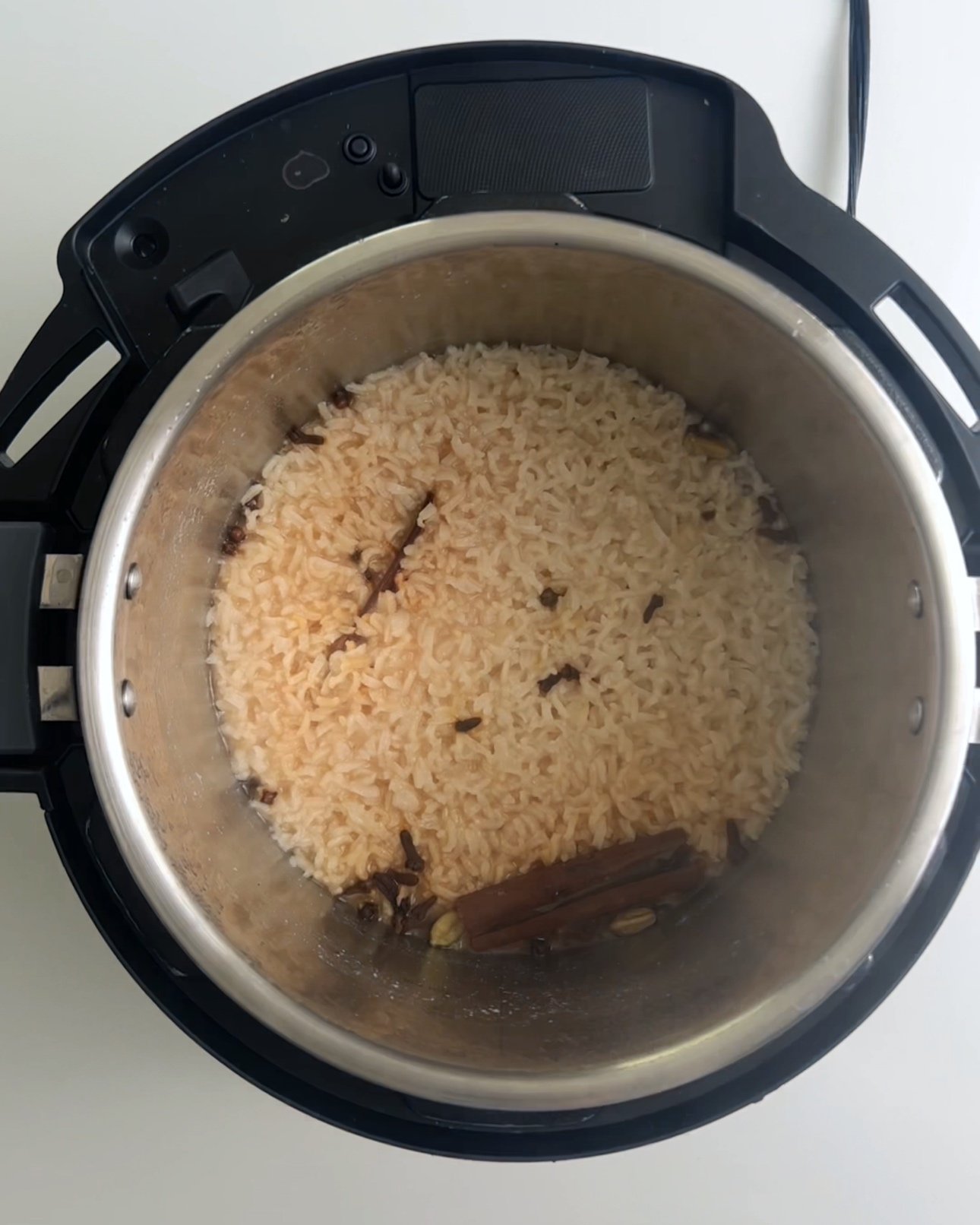 Cooked rice in the instant pot
