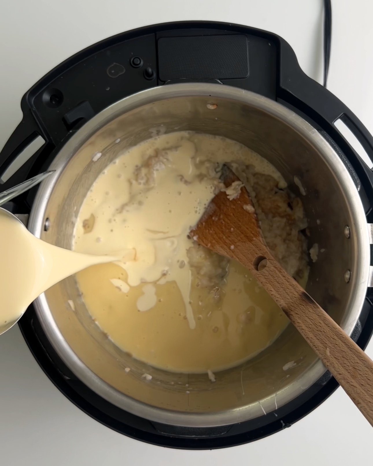 Adding evaporated milk to instant pot kheer