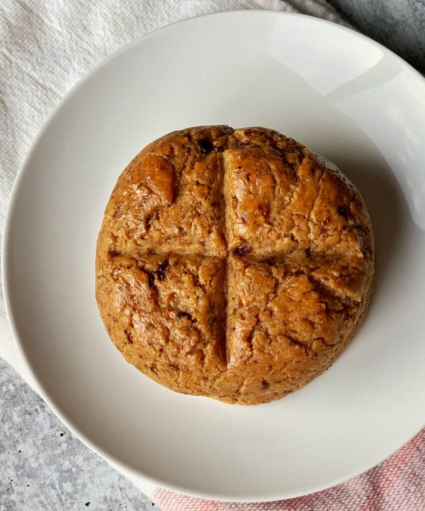 plated gluten free hot cross buns