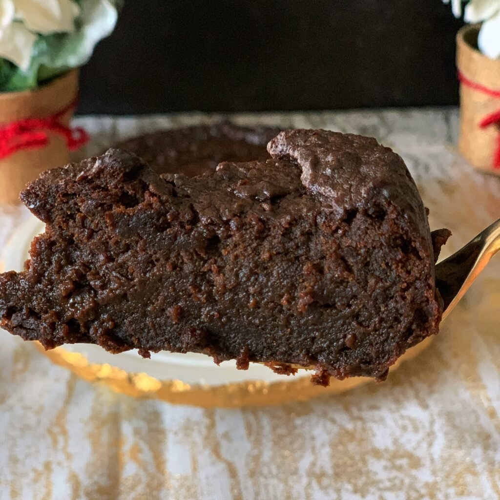 Slice of moist Guyanese black cake