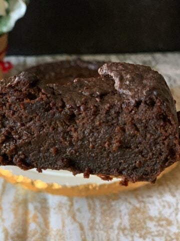 Slice of moist Guyanese black cake