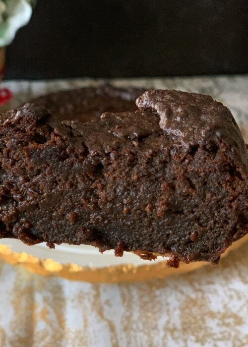 Slice of moist Guyanese black cake