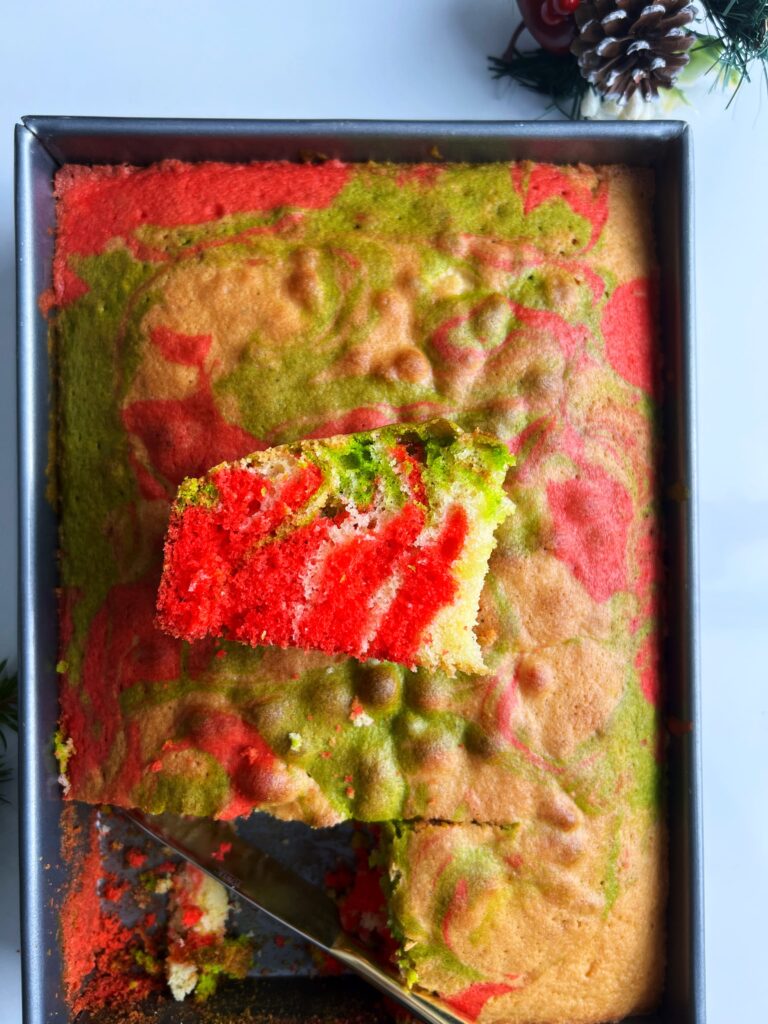 sliced Guyanese sponge cake