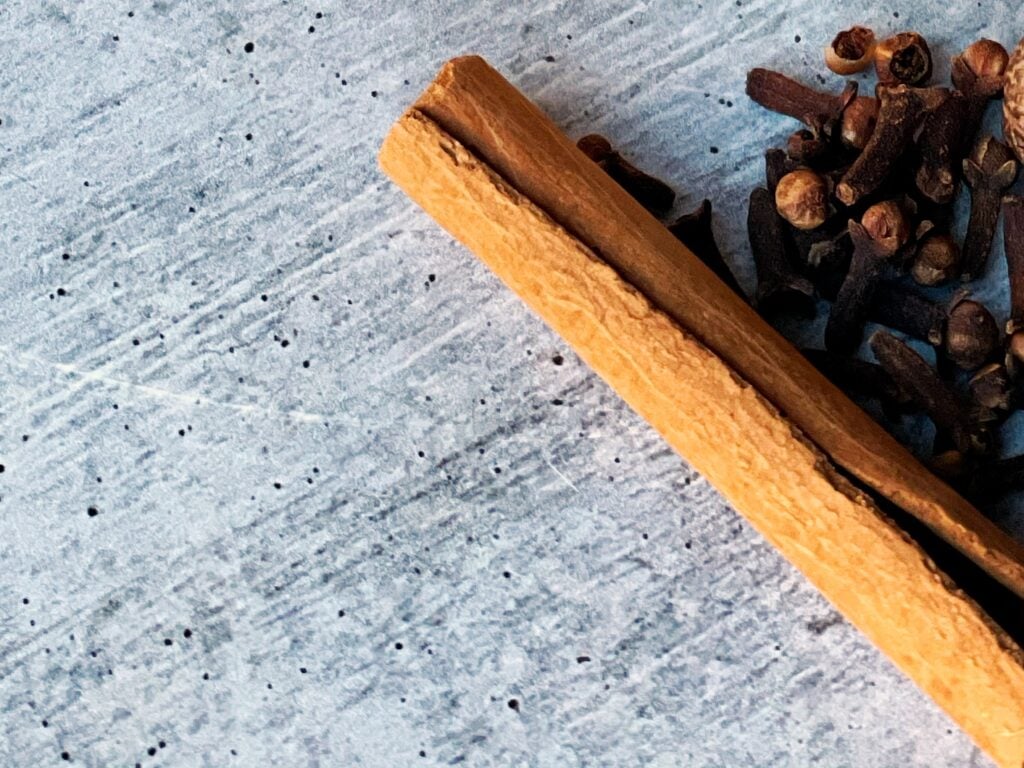 cinnamon sticks and cloves on concrete counter