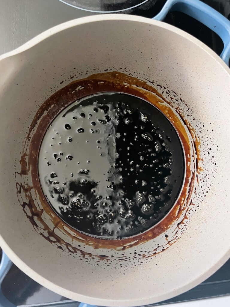 Caribbean burnt sugar in a pot