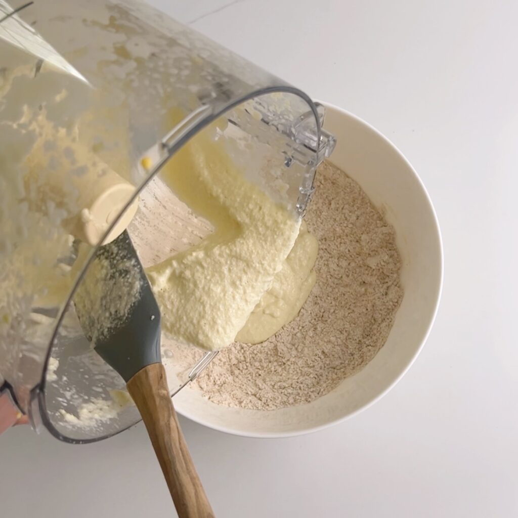 combining wet and dry ingredients