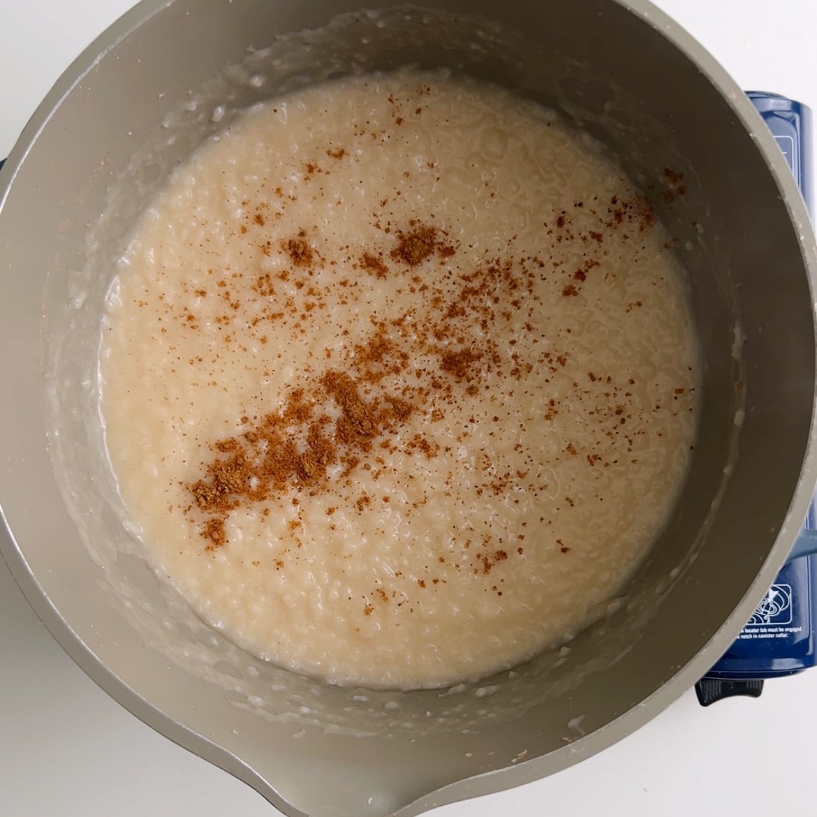 rice porridge with a sprinkle of nut meg